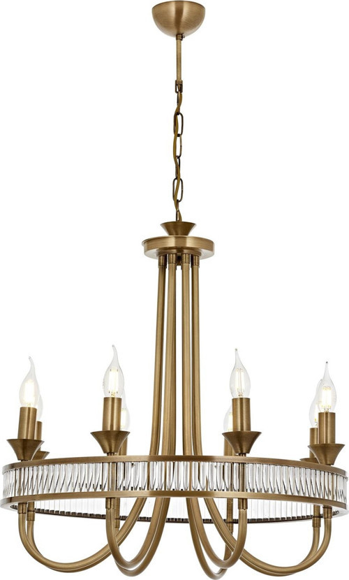 AV-1890-8E Eskitme Kaplama Modern Avize E14 Metal Kristal H: 110 cm, Ø: 60 cm