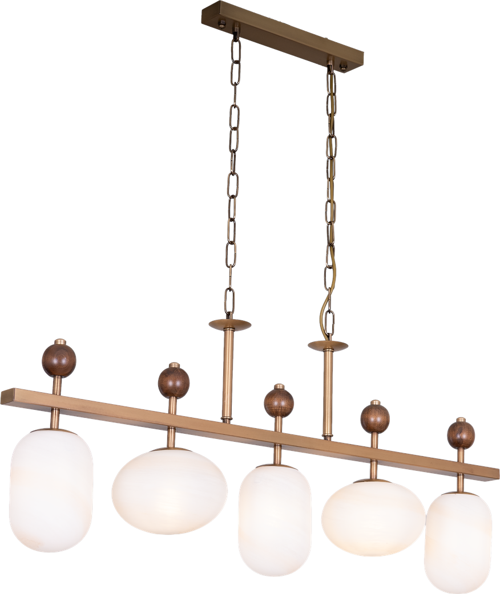 AV-1949-5EY Eskitme Kaplama Modern Avize E27 Metal Cam H: 80 cm, WxD: 15x80 cm