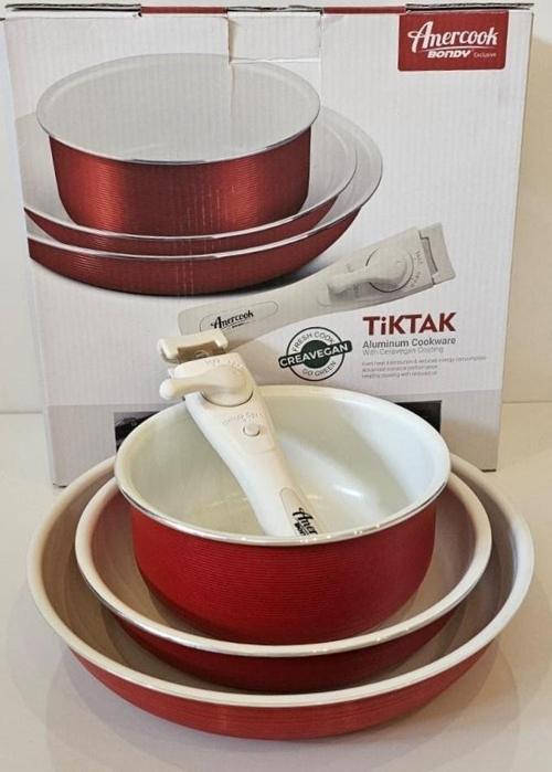 Amercook 4 Parça Tava Seti - Kırmızı
