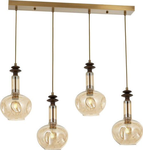 AV-1912-4EY Eskitme Kaplama Modern Avize E27 Metal Cam H: 90 cm, WxD: 80x12 cm
