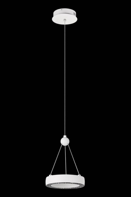 AV-5305-1BBY Beyaz Boya Klasik Avize LED Metal H: 100 cm, Ø: 13 cm