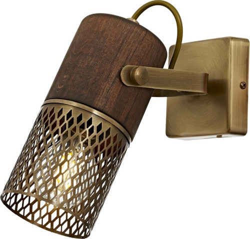 AR-1830-1E Eskitme Kaplama Modern Avize E27 Metal Ahşap H: 12 cm, WxD: 6x12 cm