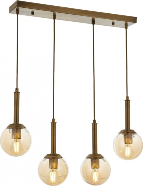 AV-1781-4EY Eskitme Kaplama Modern Avize E27 Metal Cam H: 90 cm, WxD: 70x13 cm