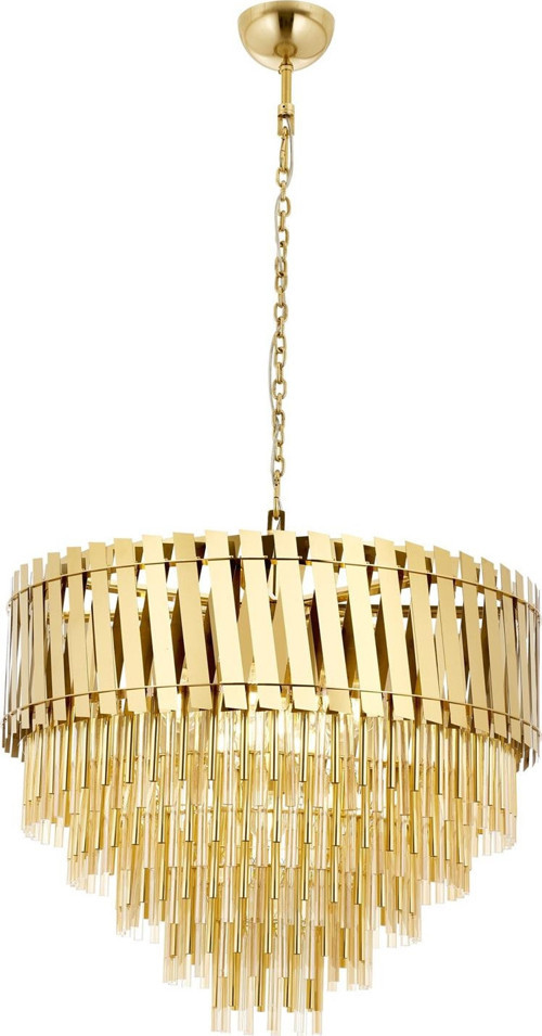 AV-1865-S80 Sarı Kaplama Modern Avize E27 Metal Paslanmaz H: 120 cm, Ø: 80 cm