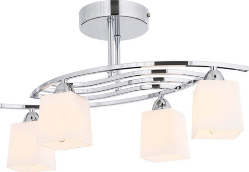 AV-1374-4K Krom Kaplama Modern Avize E14 Metal Cam H: 31 cm, WxD: 63x30 cm