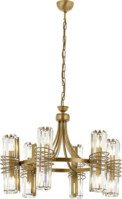 AV-1906-6E Eskitme Kaplama Modern Avize E14 Metal Kristal H: 120 cm, Ø: 67 cm