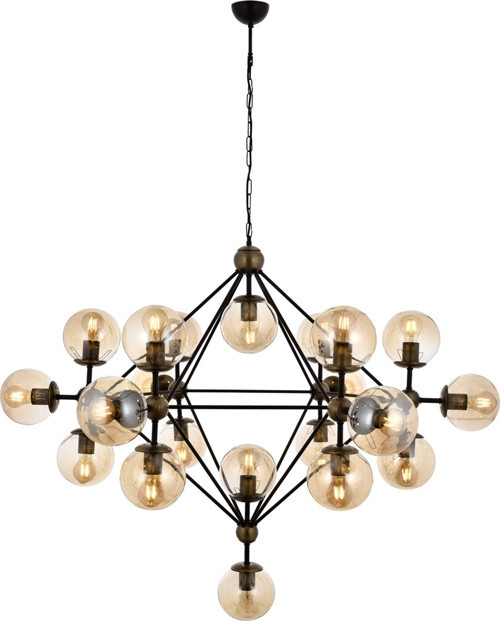 AV-4258-21BSY Siyah Boya Modern Avize E27 Metal Cam H: 100 cm, Ø: 150 cm