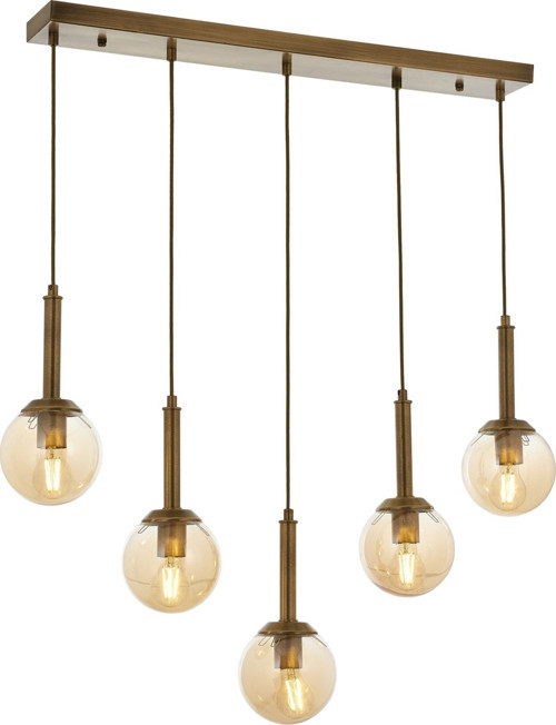 AV-1781-5EY Eskitme Kaplama Modern Avize E27 Metal Cam H: 90 cm, WxD: 80x13 cm