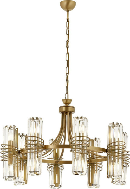 AV-1906-8E Eskitme Kaplama Modern Avize E14 Metal Kristal H: 115 cm, Ø: 80 cm