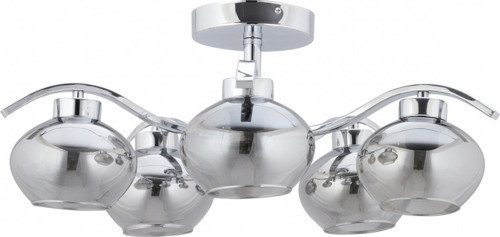 AV-7013-390-5K Krom Kaplama Modern Avize E27 Metal Cam H: 25 cm, Ø: 65 cm
