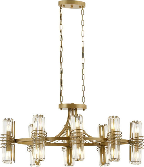 AV-1906-8E-YM Eskitme Kaplama Modern Avize E14 Metal Kristal H: 120 cm, WxD: 100x60 cm
