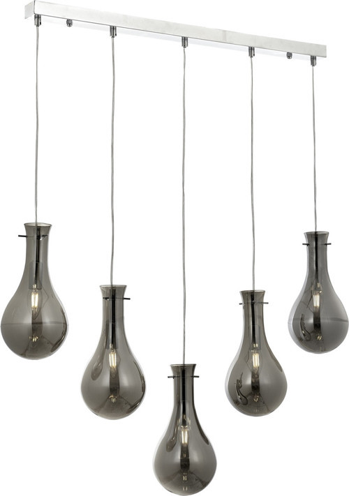 AV-1697-5KY Krom Kaplama Modern Avize E14 Metal Cam H: 100 cm, WxD: 80x15 cm