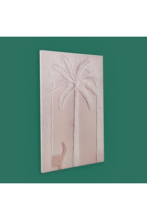 Deco Palm Breeze Kanvas Tablo - Krem - 90X60 Cm