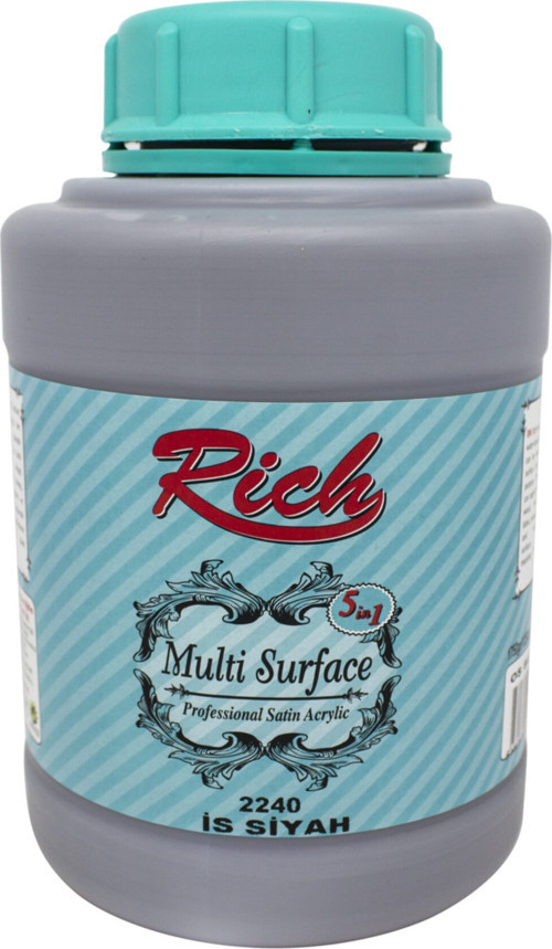 Multi Surface Mobilya Boyama - Her Yüzey Için Akrilik Boya 1250 Cc. 2240 Is Siyah 12502240