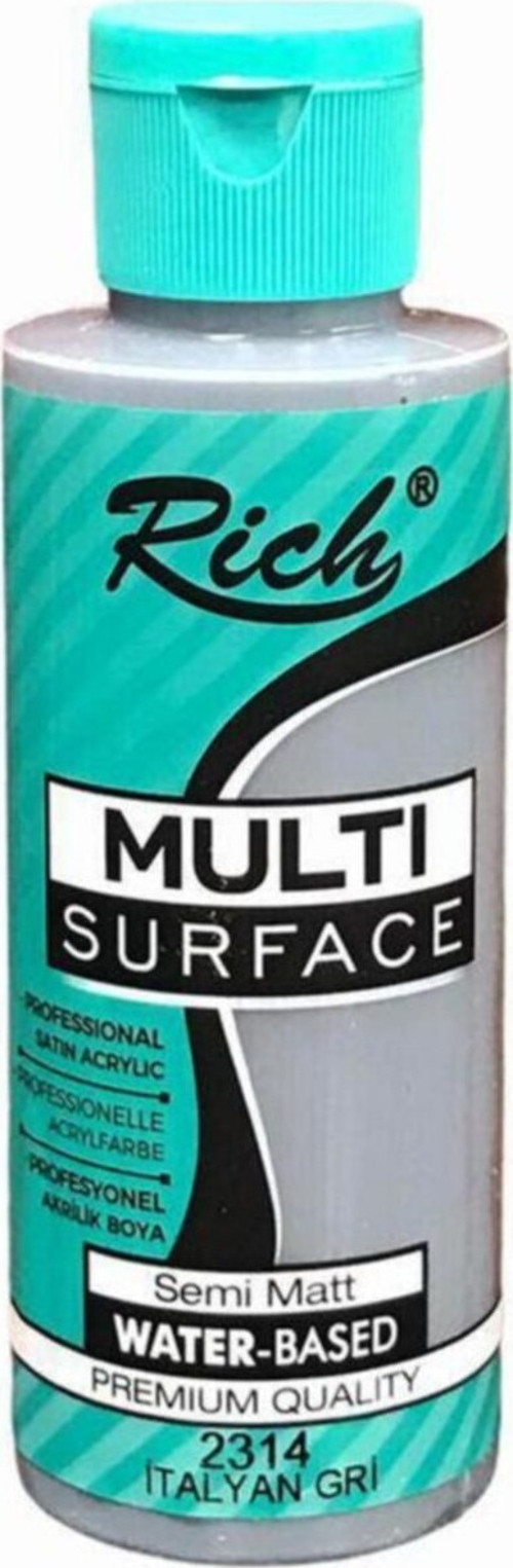 Rich Multi Surface Her Yüzey Için Akrilik Boya 120 Cc. 2314 Italyan Gri