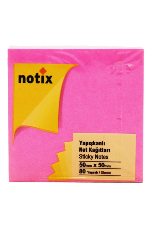 Neon Yapışkanlı Not Kağıdı 50*50 Mm 80 Yaprak Pembe