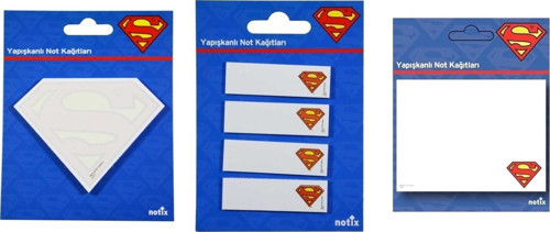 Superman Yapışkanlı Şekilli Not Kağıdı (3 Farklı Model Birlikte)