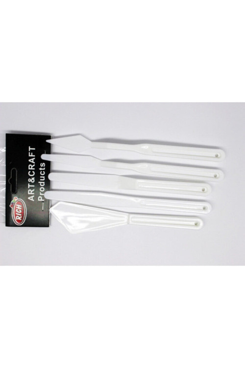 Plastik Spatül Set 5'Li Beyaz