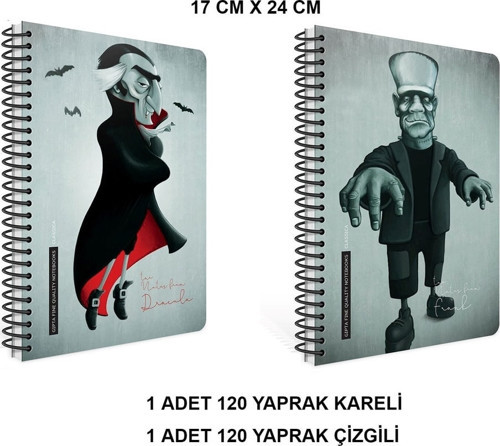 Classica Spiralli Sert Kapak 17X24 120 Yaprak ( 2 Adet Defter)