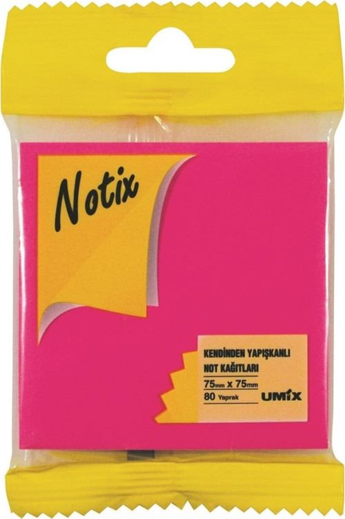 Yapışkanlı Not Kağıdı 80 Yp 75X75 Asmalı Fosforlu Pembe N-Np-7575-Fp