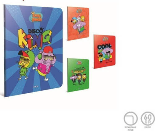 Kral Şakir Tel Dikişli Karton Kapak Defter A4 60 Yaprak Kareli (6 Lı Paket) 5657