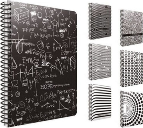 Hope Desenli Pp Kapak Spralli 19X26 Cm 80 Yaprak Kareli Defter