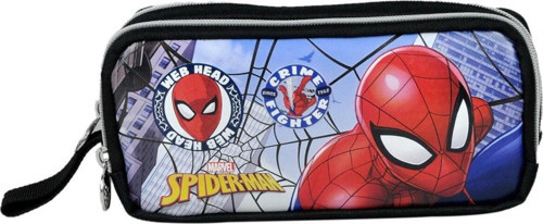 Spıderman Lianslı Kalem Çantası - Çift Fermuarlı Kalemlik