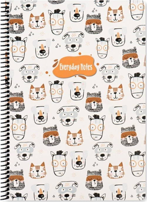 Animal Friends Baskılı A4 Kareli Defter