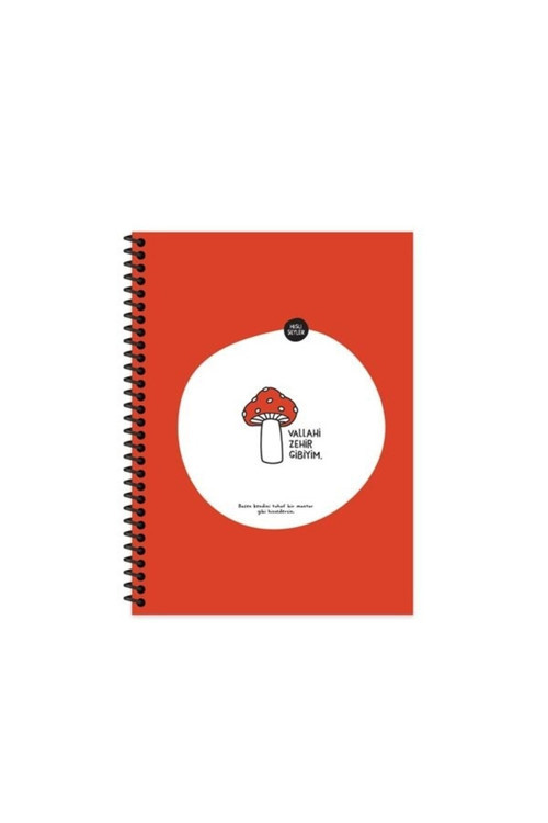 Hisli Şeyler 18,5X25 80 Yaprak Kareli Spiralli Karton Kapak Hafif Kağıt Stickerli Defter- Zehir Gibi