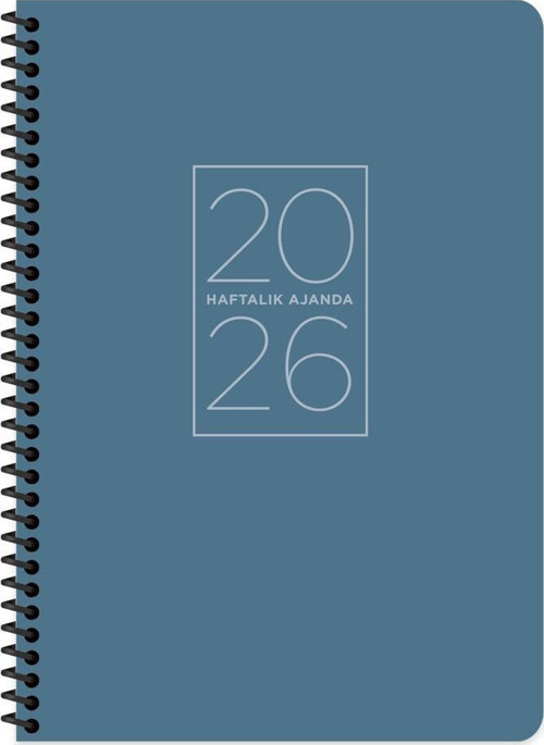 Genc Dıjıtal Baskı 2026-20*28 Spiralli Haftalık Ajanda-Mavi