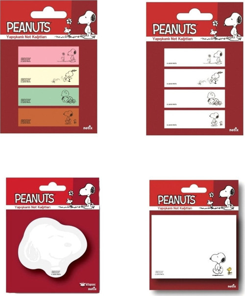 Snoopy Desenli (4 Farklı Model Yapışkanlı Not Kağıtları)