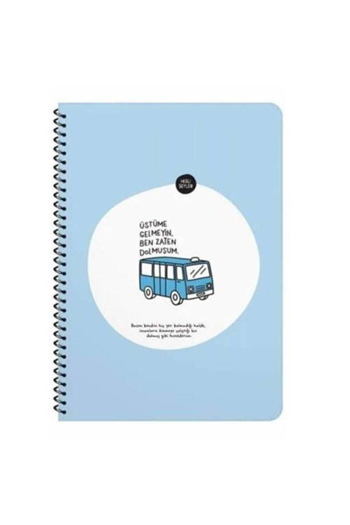 Hisli Şeyler A4 80 Yaprak Çizgili Sipiralli Stickerli Defter Üstüme Gelmeyin Ben Zaten