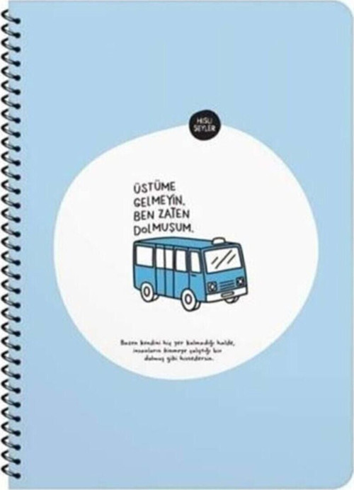 Hisli Şeyler A4 80 Yaprak Çizgili Sipiralli Stickerli Defter Üstüme Gelmeyin Ben Zaten