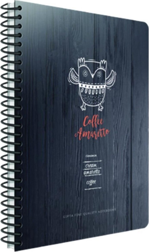 Coffee Book Spiralli Sert Kapak 120 Yp Defter Kareli Coffee Amaretto 19 X 26 Cm