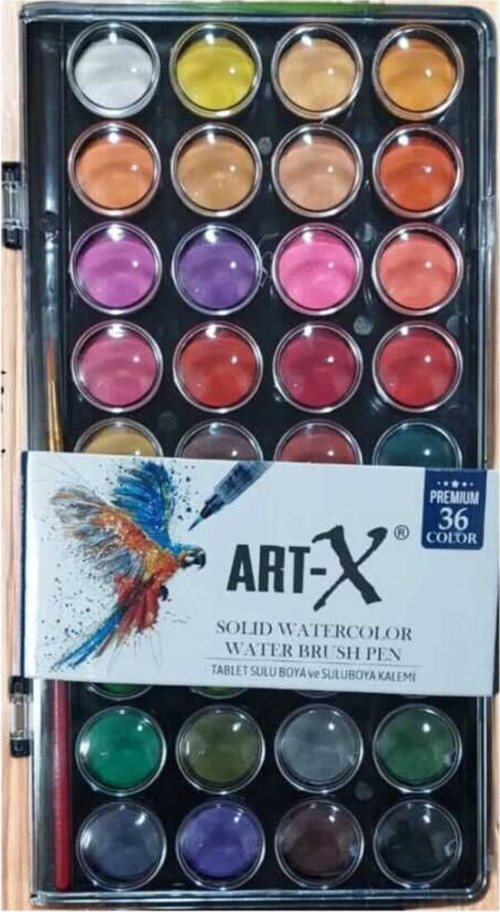 Art-X Tablet Sulu Boya 36Lı + Suluboya Fırçası Hediye