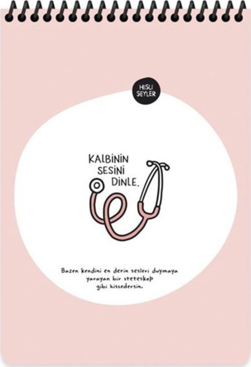 A5 80Yp.Çiz.Üstten Spr.Kar.Kap.Not Def. - Kalbinin Sesini Dinle