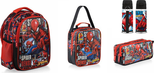 Spiderman Spider Sense Okul Çantası Okul Seti(4 Parça-Matara 1 Adettir)