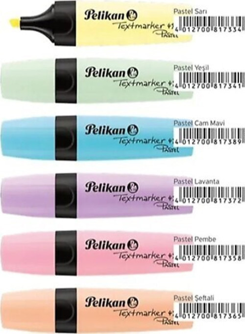 490 Fosforlu Kalem 6'Lı Pastel Renkler