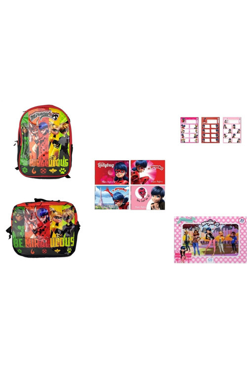 Ladybug Karakterleri Lisanslı Ilkokul Çantası( 10 Parça Set)