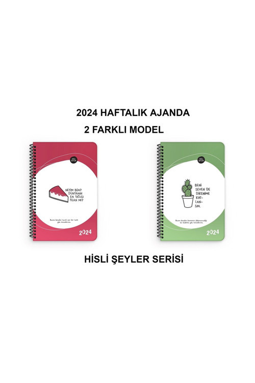 2024 Haftalık Ajanda(2 Adet) Dünyanın En Tatlısı -Dikenime Katlansın 13X19,5