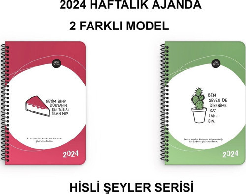 2024 Haftalık Ajanda(2 Adet) Dünyanın En Tatlısı -Dikenime Katlansın 13X19,5