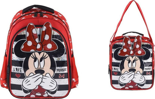 Genc Dıjıtal Baskı Minnie Mouse Okul Çantası Ve Beslenme Çantası