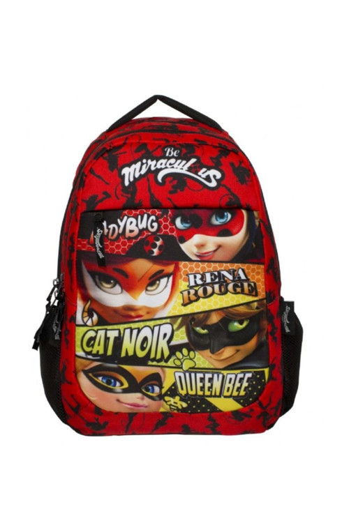 Ladybug Üç Bölmeli Kırmızı Kız Çocuk İlkokul Çantası - Ümit Çanta 2104