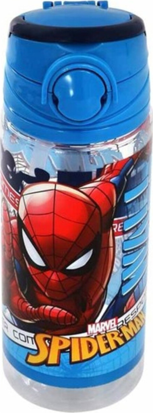 Matara Spiderman Plastik 500 Ml Wallcrawlerw Kilitli Pipetli Spiderman Suluk