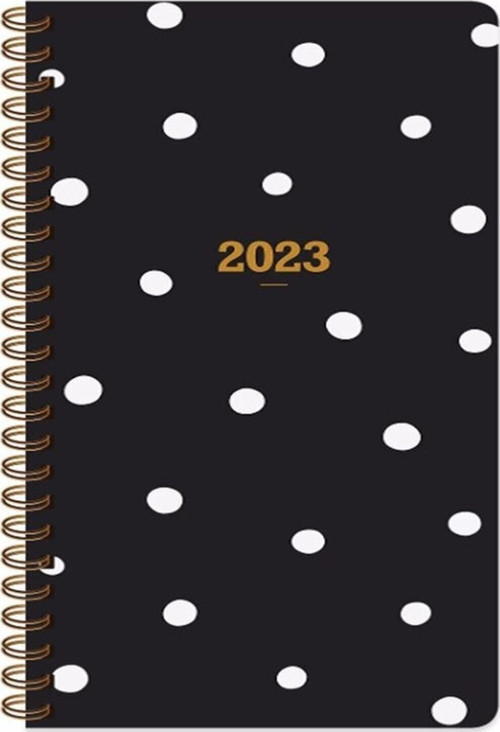 2023 8X16Cm Haftalık Cep Ajandası Haftalık Spiralli Puantiyeli