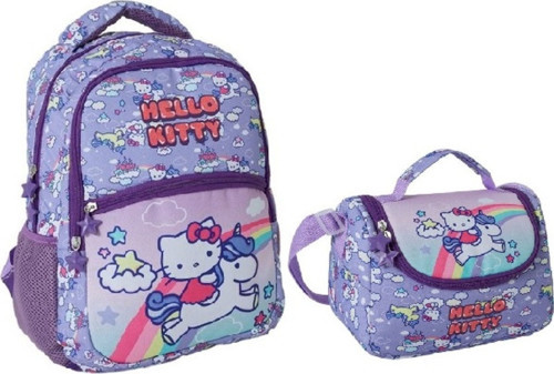 Hello Kitty Mor Okul Sırt Çantası Beslenmeli Set