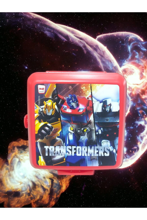 Genc Dıjıtal Baskı Transformers Beslenme Kabı (Çatal-Kaşık Ayrı Ayrı)