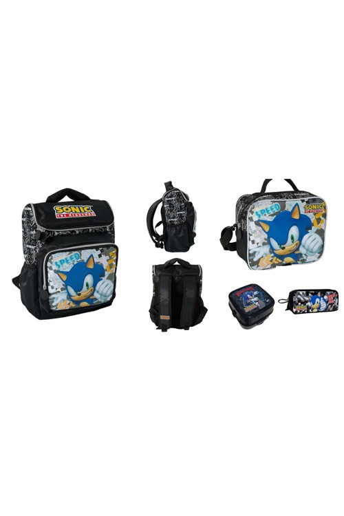 Sonic İlkokul Çantası Seti (4 Parça Set)