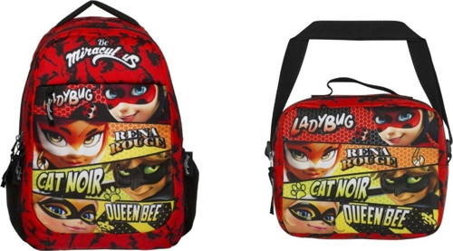 Ladybug Üç Bölmeli Kırmızı Kız Çocuk Ilkokul Çantası Ve Beslenmesi