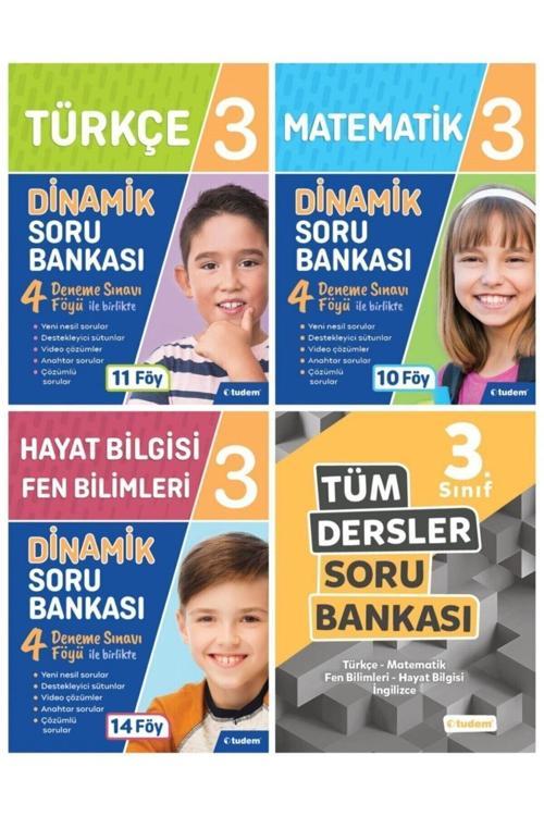 Tudem Yayınları 3. Sınıf 4'lü Set (dinamik Serisi + Tüm Dersler Soru B.) - Tudem